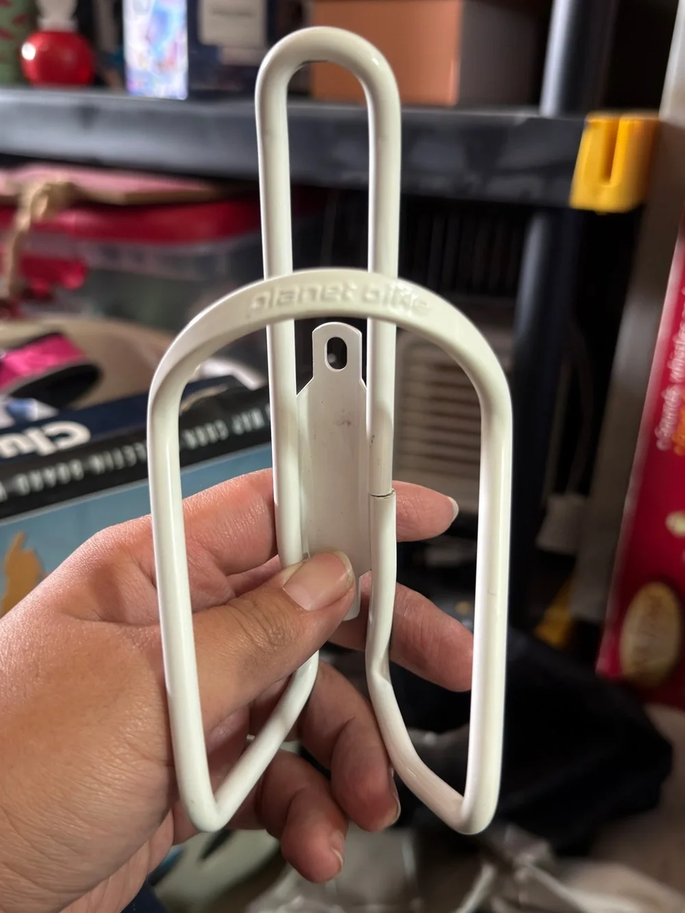 White Bicycle Water Bottle Cage